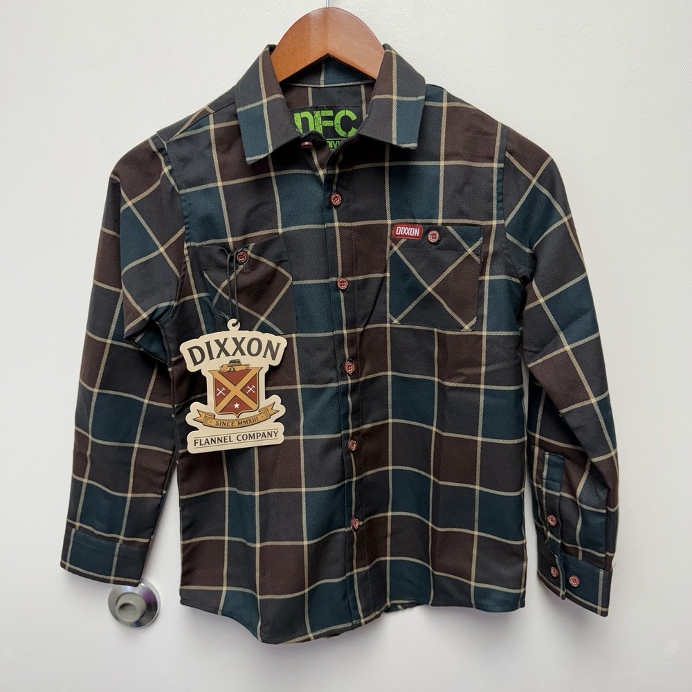 Dixxon DFC Youth Triple‎ Distilled Irish Flannel Boys Button-Up Shirt Size M